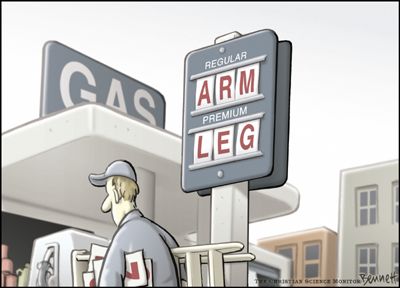 Oil and Gas prices rising cartoon